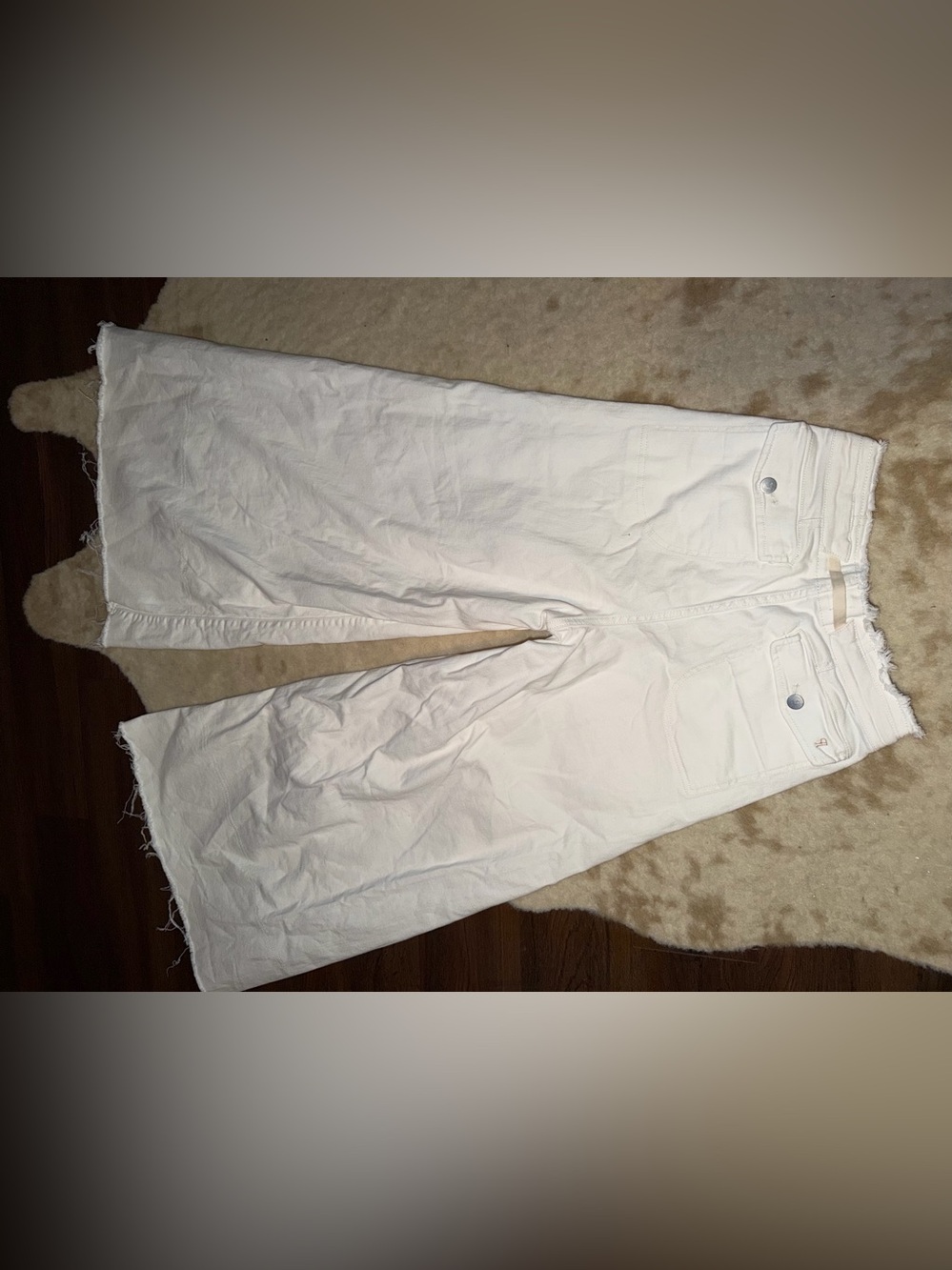 Anthro The Full Raver High-Rise Wide Leg Jeans Pilcro Cream $178 nwot summer - Picture 9 of 11